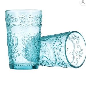 Pioneer woman teal  Amelia glass tumblers